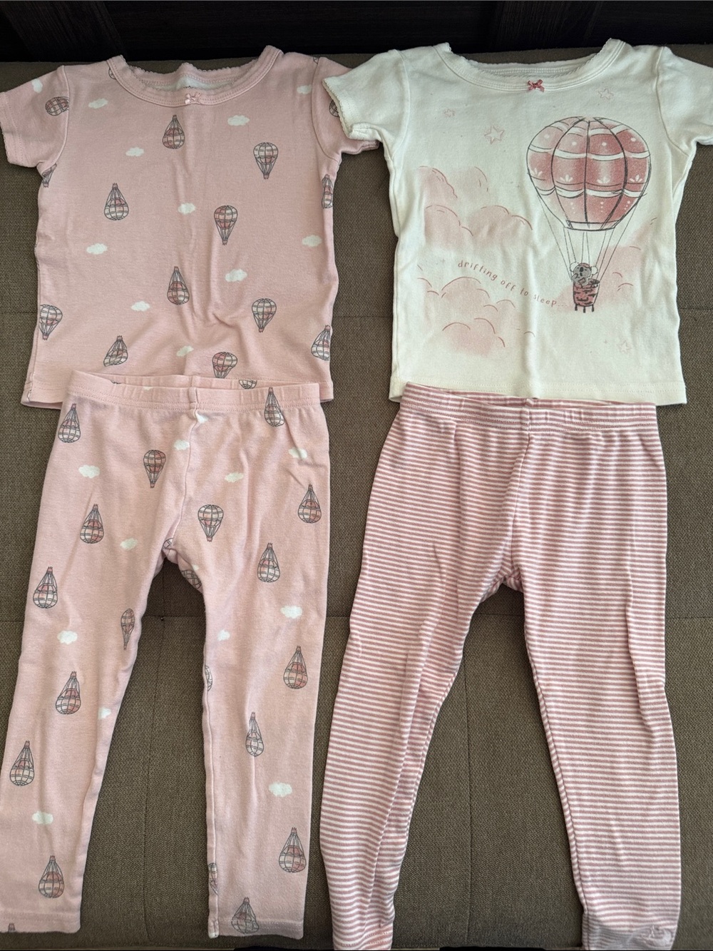 Carter's Pink Hot Air Balloon Sleepwear Set - 2 Tops & 2 Leggings